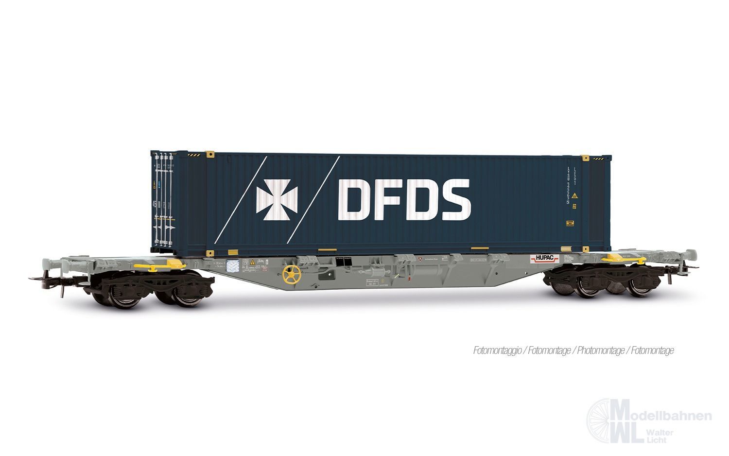 Rivarossi 6704 - Containertragwagen Ep.VI mit Container DFDS H0/GL