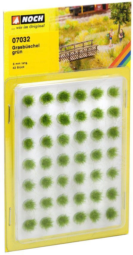 Noch 07032 - Grasbüschel Mini-Set grün, 42 Stück, 6 mm G/1/0/H0/H0m/H0e/TT/N/Z