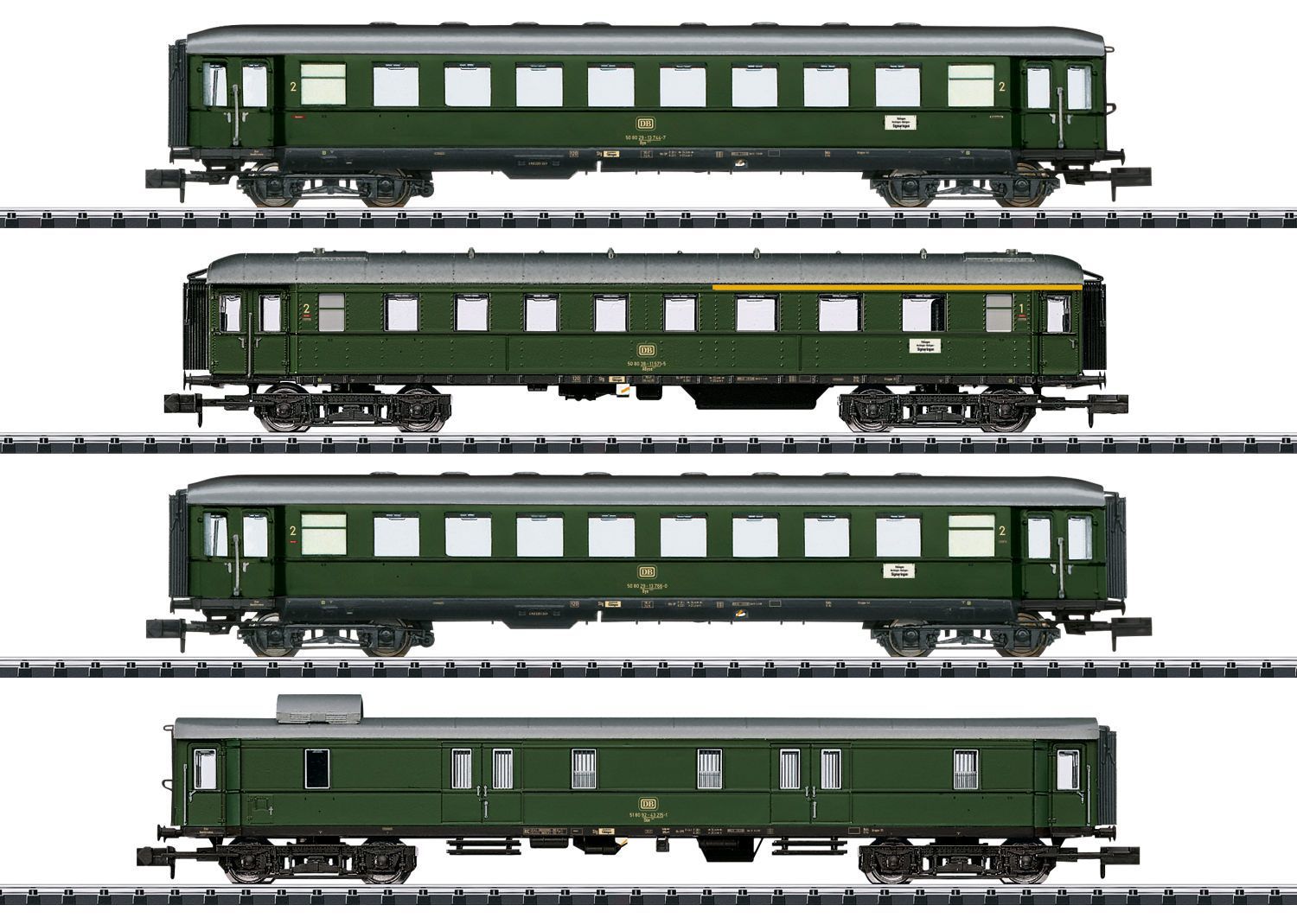 MHI Personenwagen-Set Nahverkehr DB Ep.IV 4.tlg. N 1:160