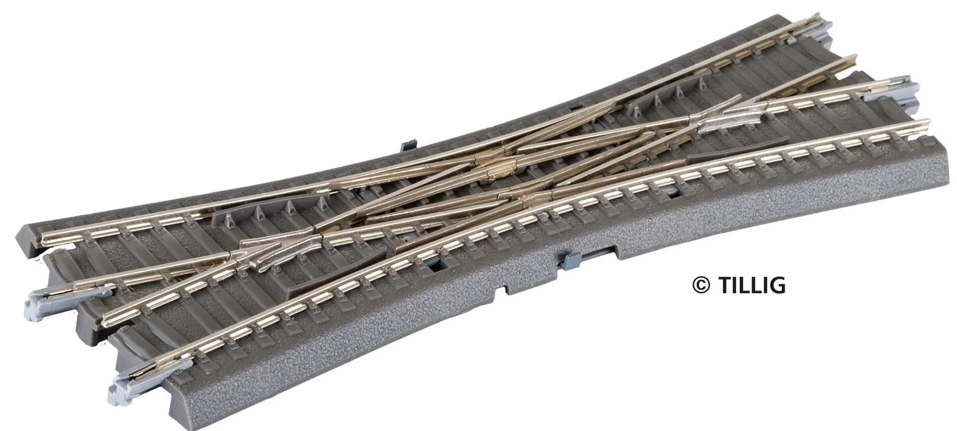 Tillig 83793 - Bettungsgleis braun Doppelkreuzungsweiche ohne Antrieb TT 1:120