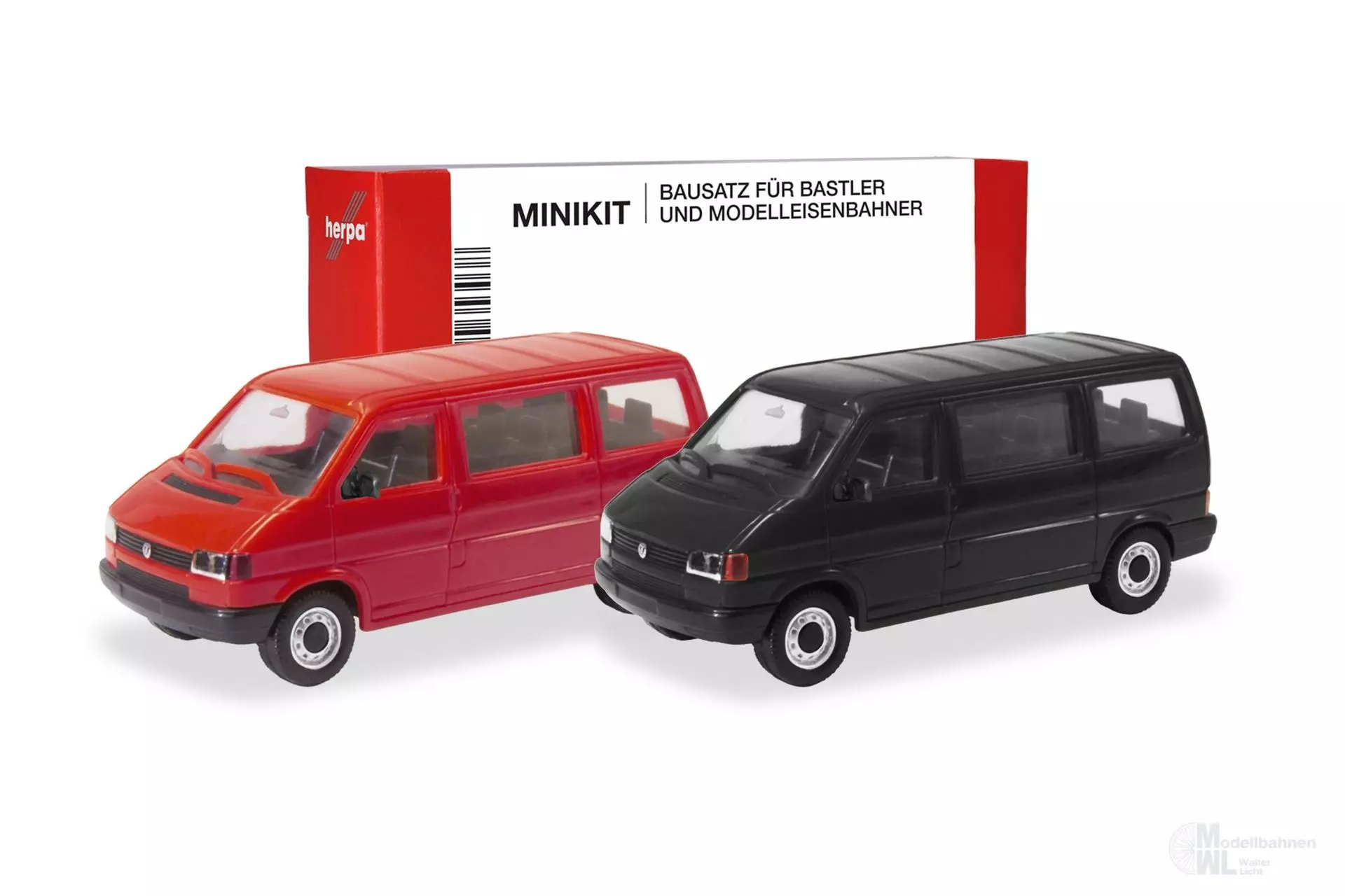 Herpa 012805-003 - MiKi VW T4 Bus rot und schwarz H0 1:87