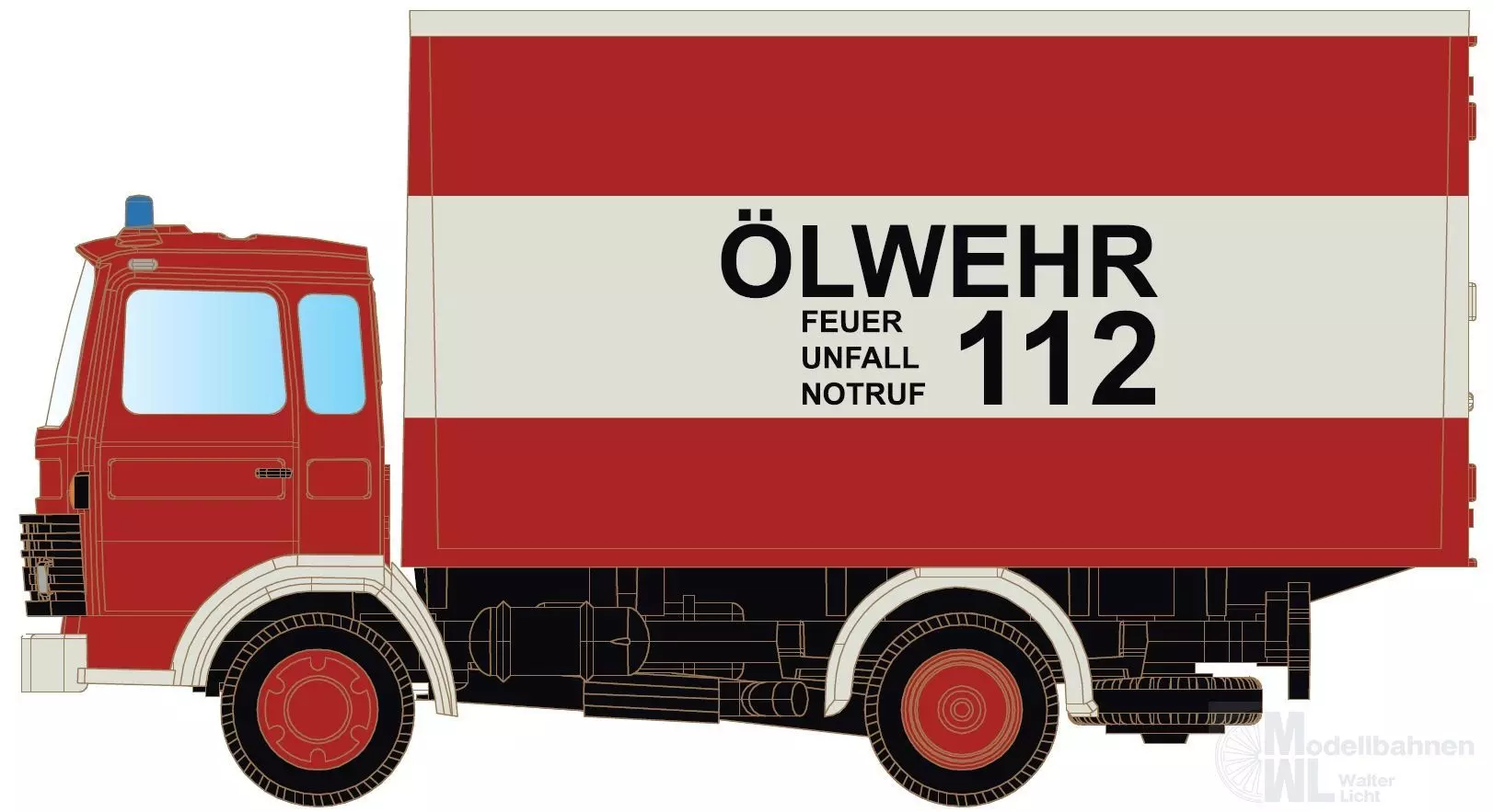 Lemke Minis 4809 - Magirus MK 130M8 mit Koffer - Feuerwehr/Ölwehr N 1:160