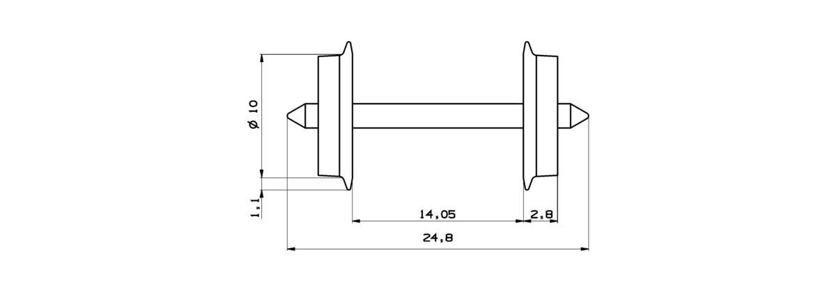 Roco 40178 - Radsatz NEM 10mm H0/WS