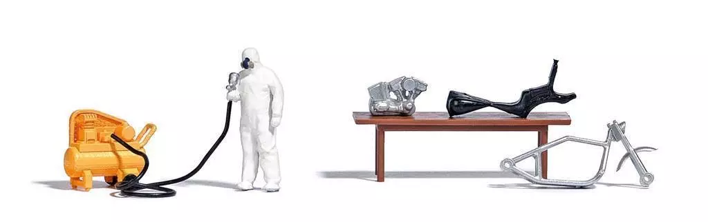 Busch 7811 - A-Set:Hinterhof Lackierer H0 1:87