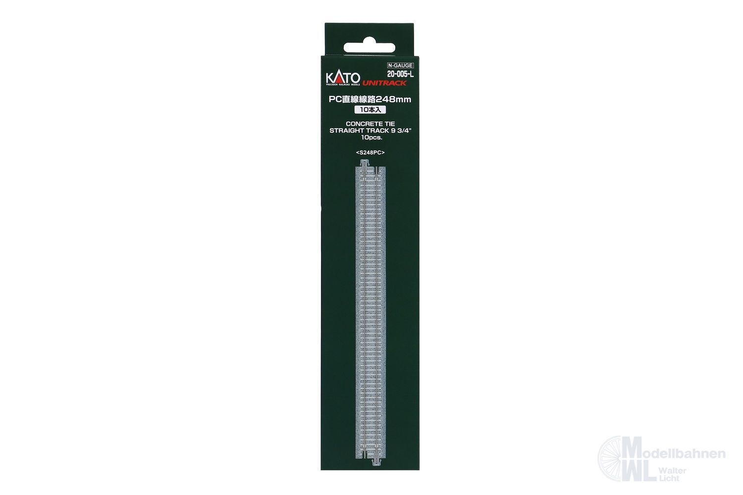 Kato 20-005-L - Gleis gerade 248 mm mit Betonschwellen 10 Stück N 1:160 Kato 20-005-L - Gleis gerade 248 mm mit Betonschwellen 10 Stück N 1:160