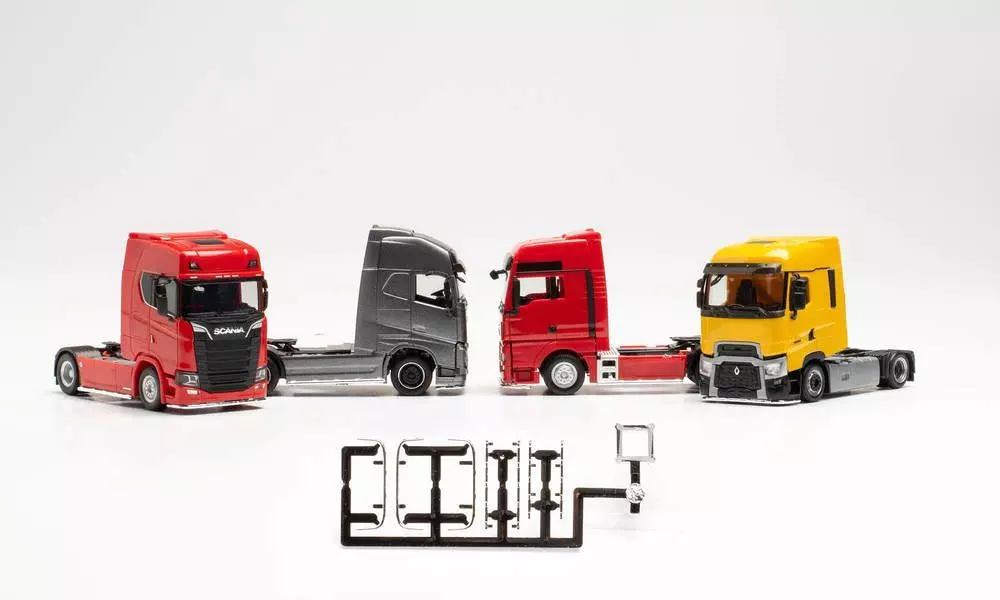 Herpa 54232 - Zubehör Lowbar und Sidebar für Zugm. m. CV chrom f. 6 Zugmaschinen H0 1:87