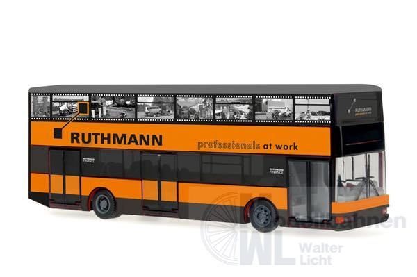Rietze 67525 - MAN DN 95 Doppeldecker Berlin Ruthmann Service H0 1:87