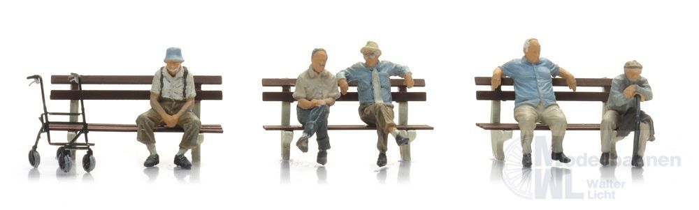 ARTITEC b.v. 5870174 - Alte Knacker auf der Bank H0 1:87