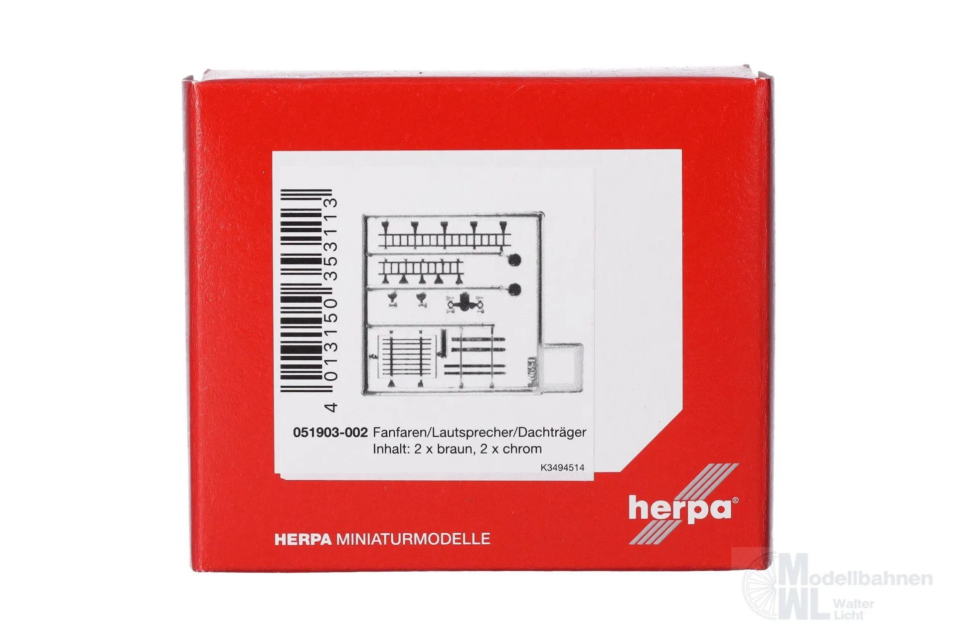 Herpa 051903-002 - Zubehör Dachträger chrom/braun H0 1:87