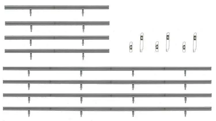 Faller 180535 - Leitplanken und 32 Begrenzungspfosten H0 1:87