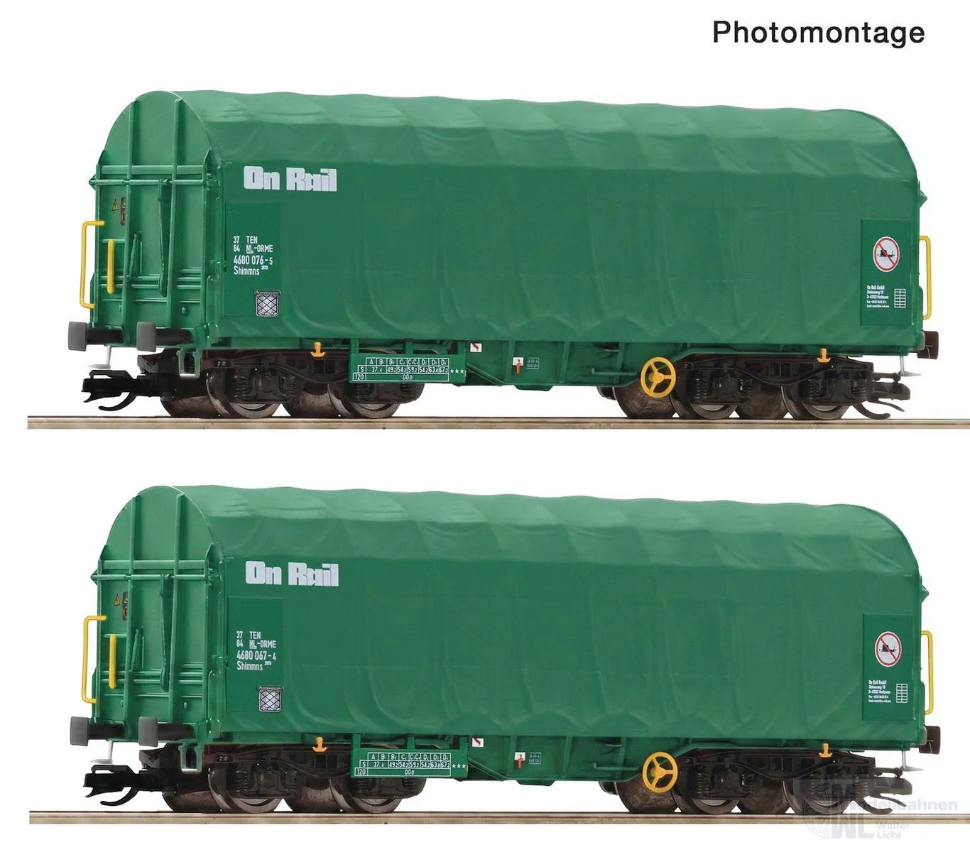 Roco 6680056 - Schiebeplanenwagen Set OnRail Ep.VI 2.tlg. TT 1:120