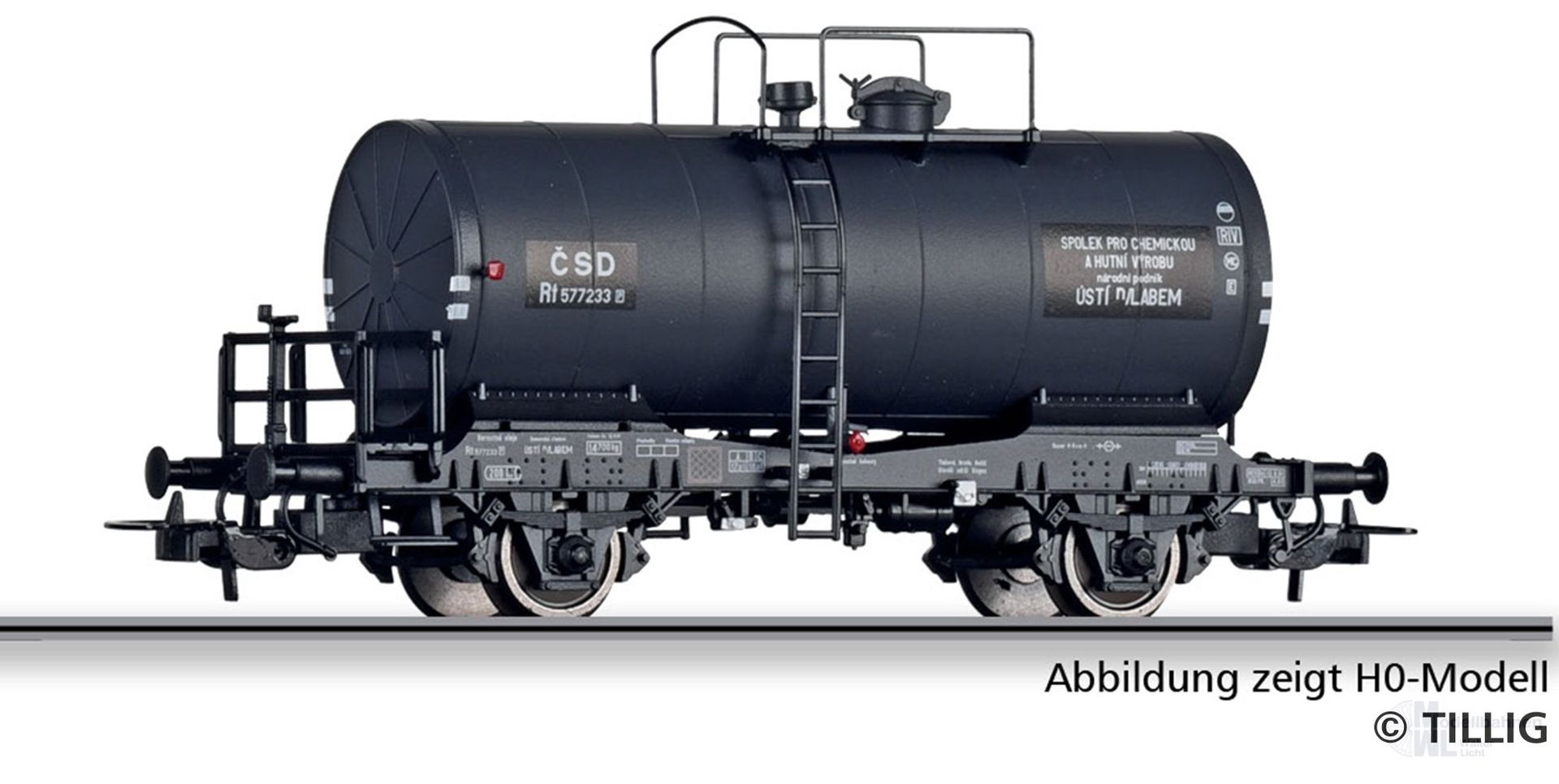 Tillig 95362 - Kesselwagen CSD Ep.III Rt Spolchemie TT 1:120