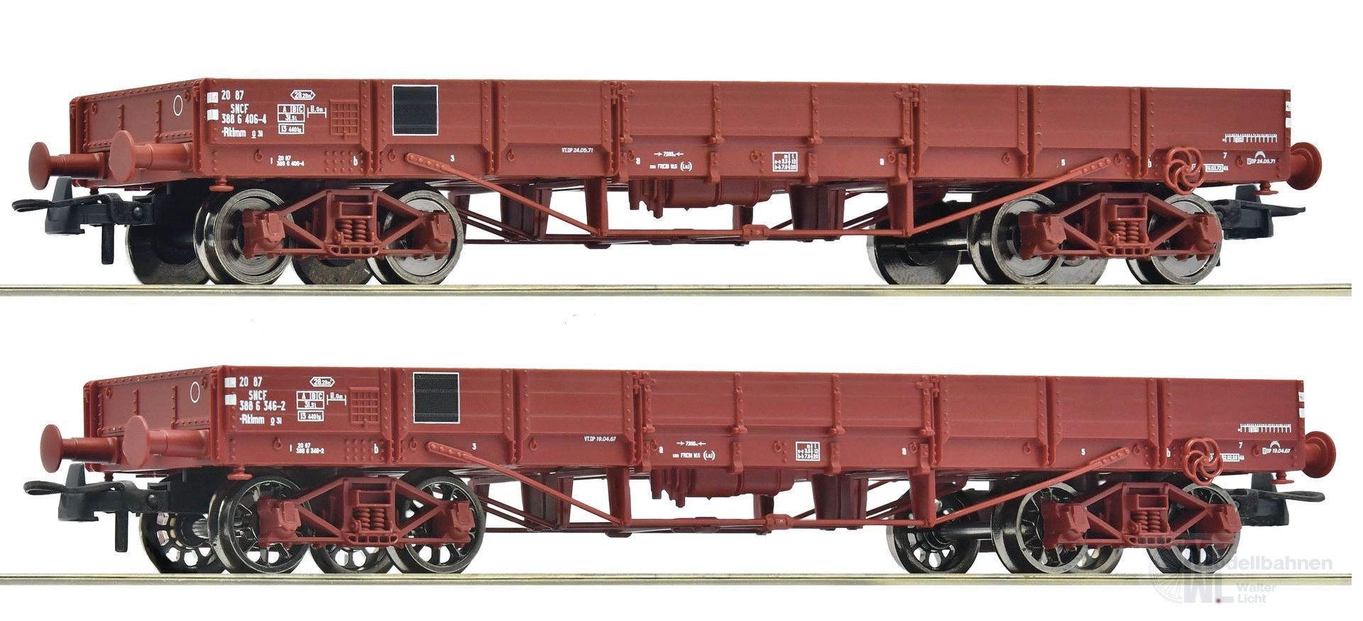 Roco 6600224 - Niederbordwagen Set SNCF Ep.III/IV 2.tlg. H0/GL