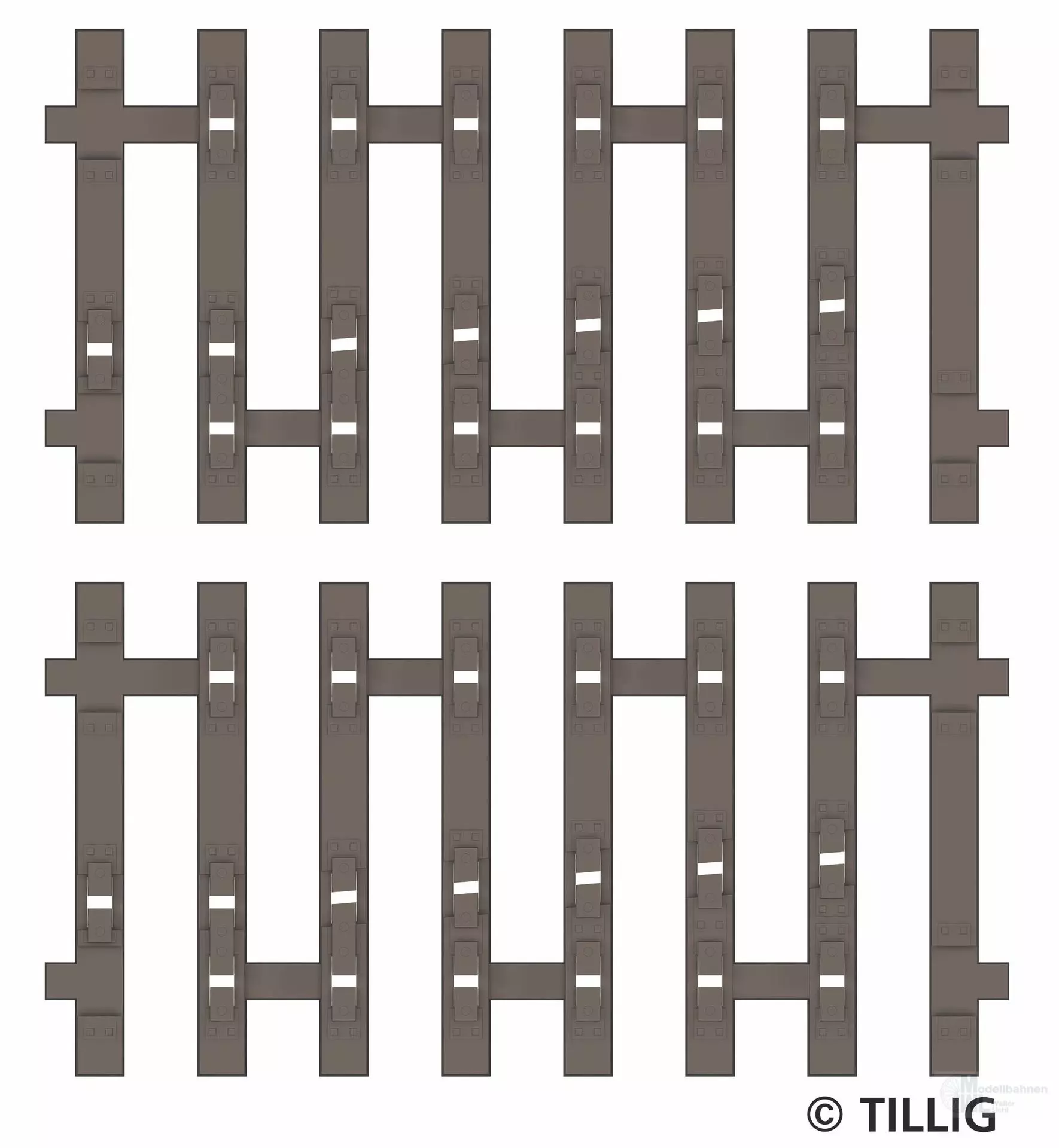 Tillig 83193 - Flex-Schwellenband Zwangsgleis (einseitig) links 2 x 41,5 mm Endstück TT