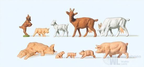 Preiser 14162 - Ziegen und Schweine H0 1:87 Preiser 14162 - Ziegen und Schweine H0 1:87