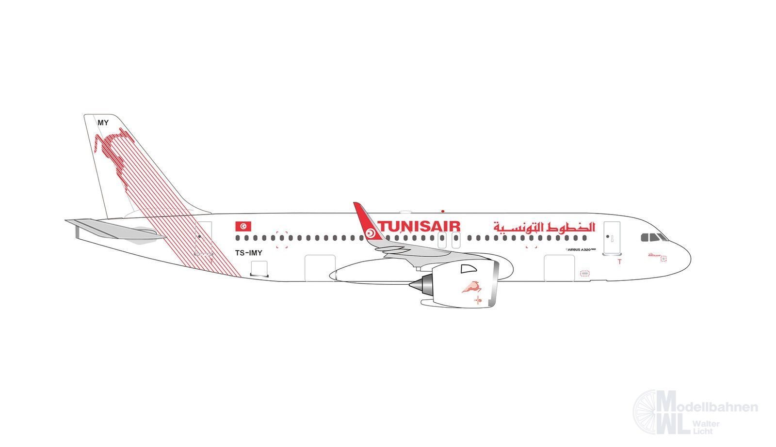 Herpa 539739 - Airbus A320neo Tunisair 1:500