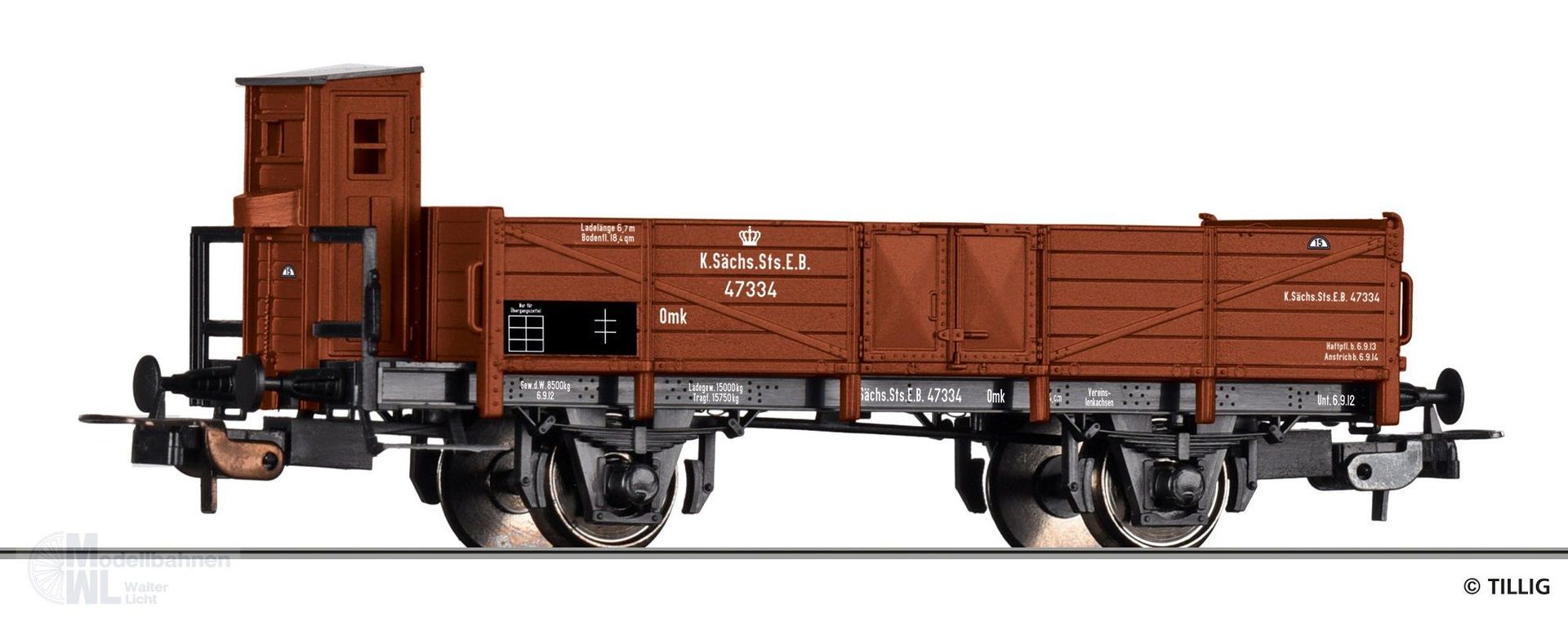 Tillig 77049 - Güterwagen offen K.Sächs.Sts.E.B. Ep.I Omk H0/GL