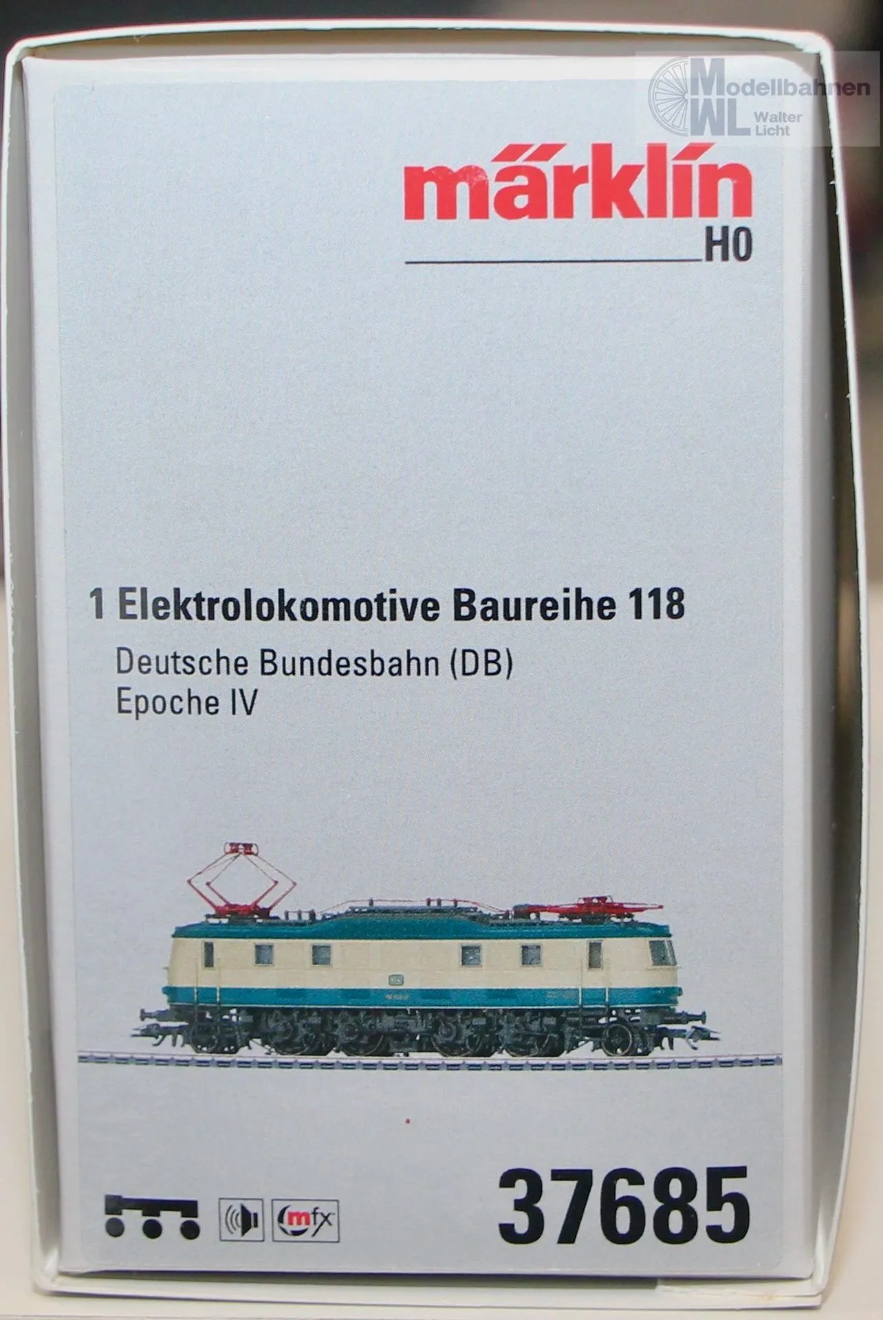 Märklin 37685 - MÄRKLIN - MHI E-Lok BR 118 DB Ep.IV ozeanblau/beige H0/WS Sound mfx