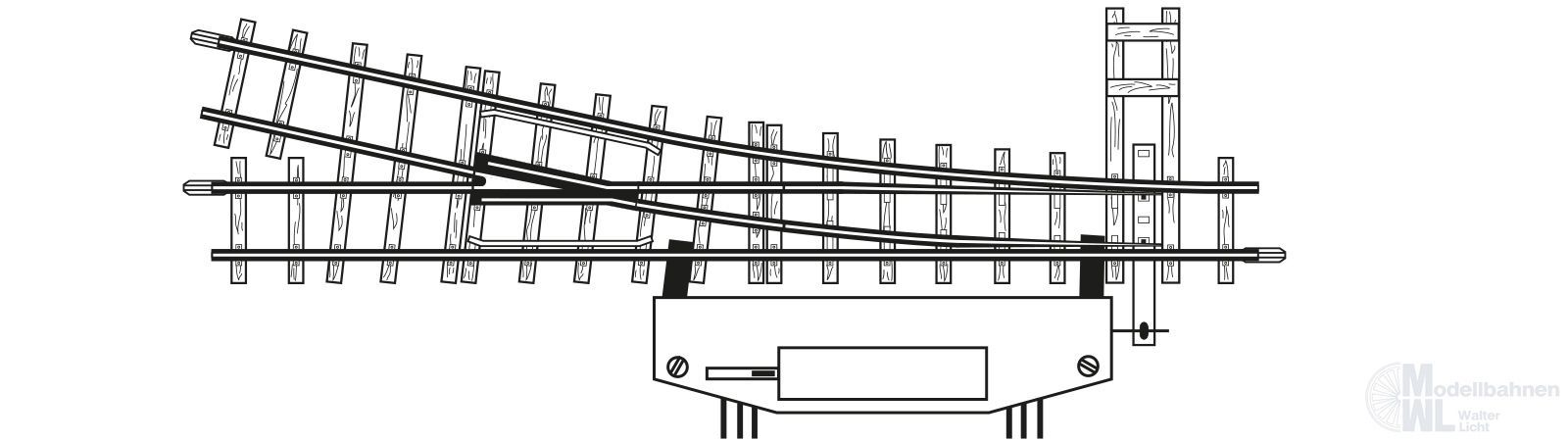 Bemo 4006000 - Weiche rechts elektrisch 12° 147 mm R517 H0e