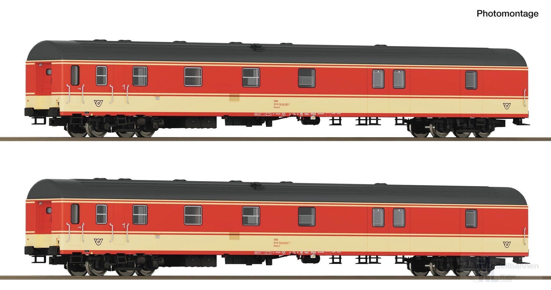 Roco 6210180 - Bahnpostwagen Set ÖBB Ep.IV/V 2.tlg. H0/GL Digital