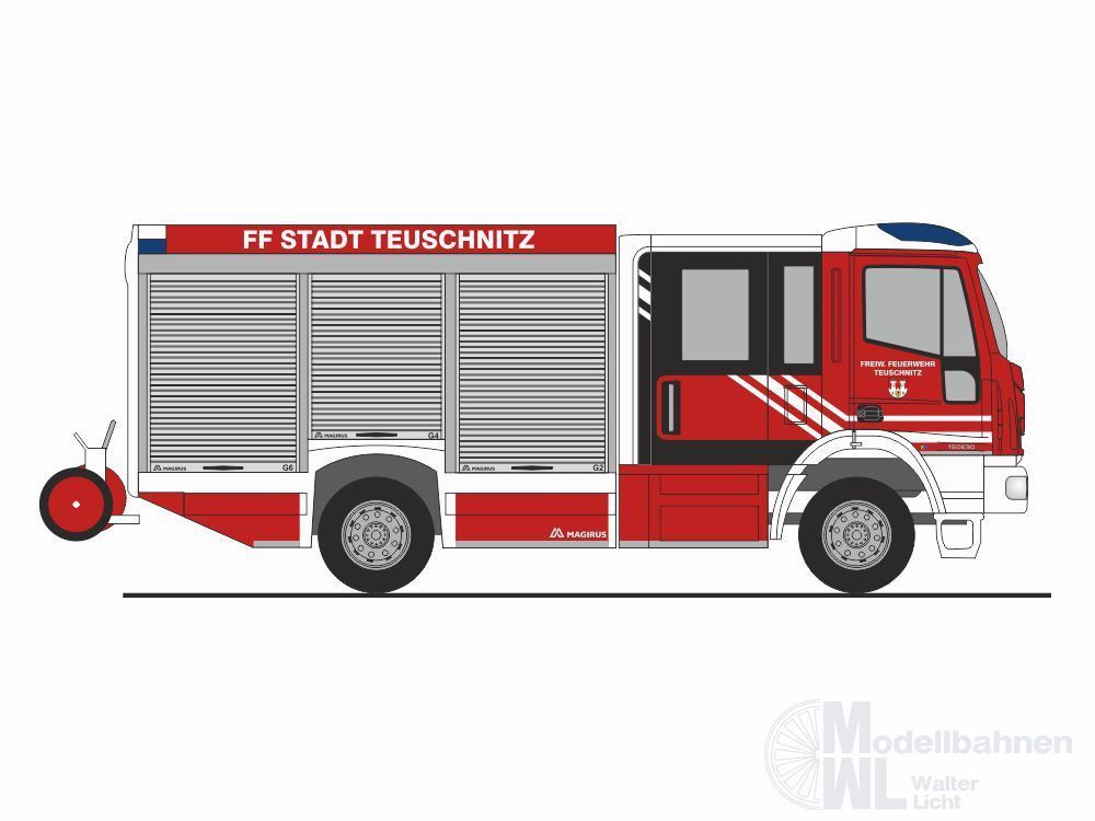 Rietze 68165 - Magirus HLF Team Cab FW Teuschnitz H0 1:87
