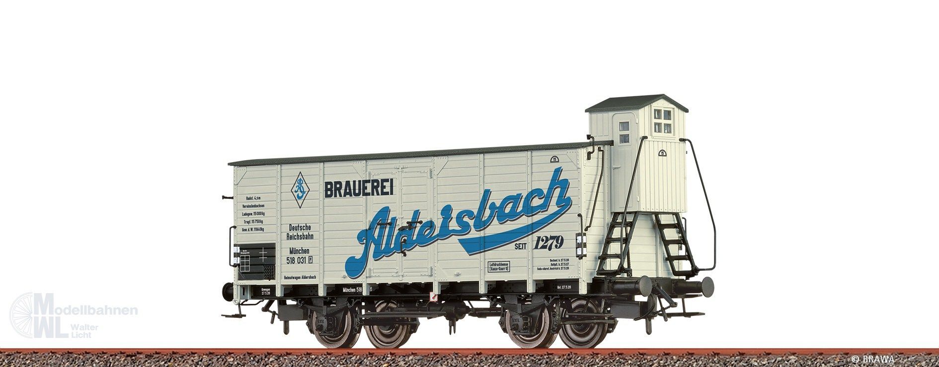 Brawa 49814 - Bierwagen DRG Ep.II Brauerei Aldersbach 518 031 H0/GL