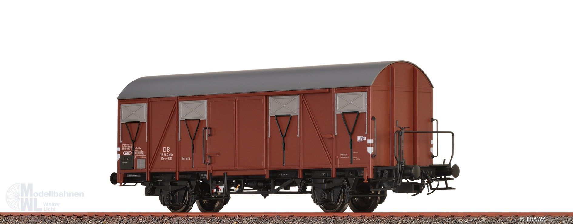 Brawa 50155 - Güterwagem ged. DB Ep.III Grs-60 Gmmhs H0/GL