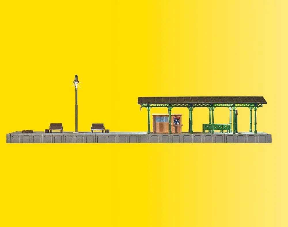 Kibri 37754 - Bahnsteig mit LED-Beleuchtung Funktionsbausatz N 1:160