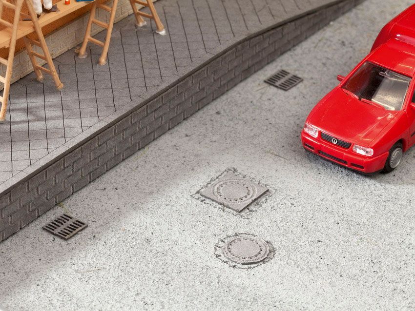 Noch 14218 - Kanaldeckel und Gullys 25 Stück H0 1:87 Noch 14218 - Kanaldeckel und Gullys 25 Stück H0 1:87