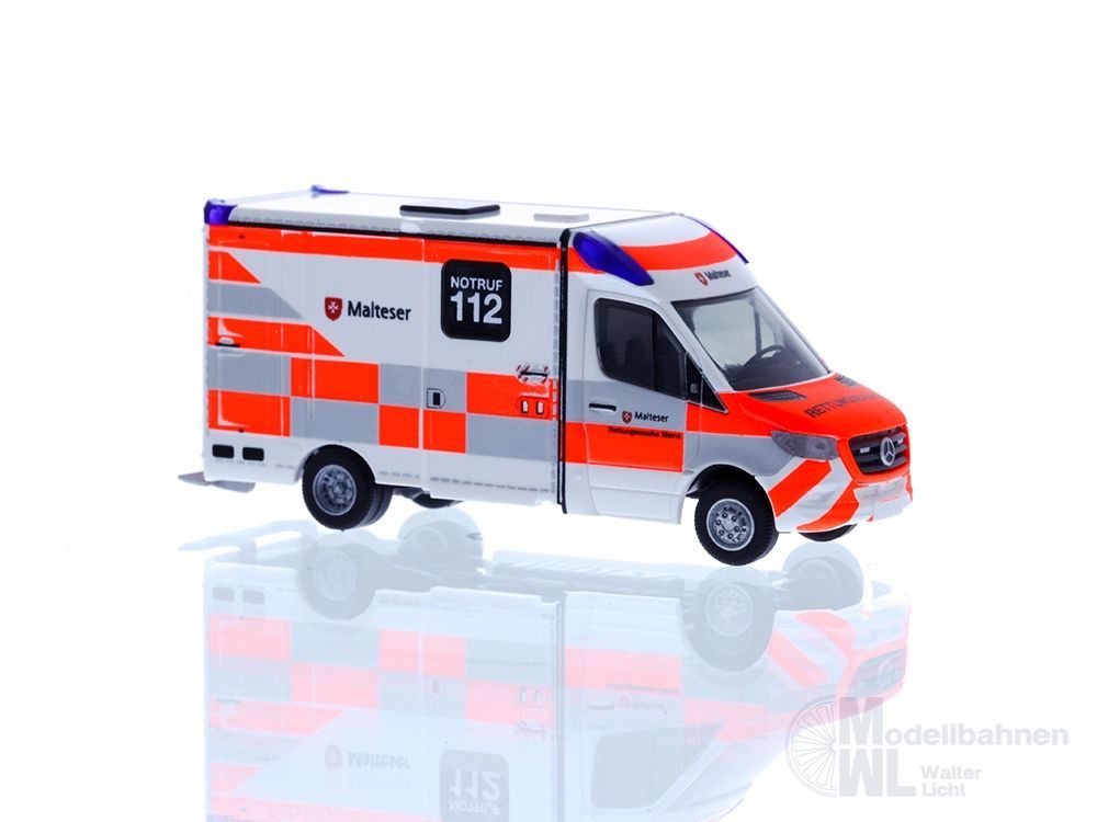 Rietze 76092 - Mercedes-Benz Strobel RTW ´18 Malteser Mainz H0 1:87
