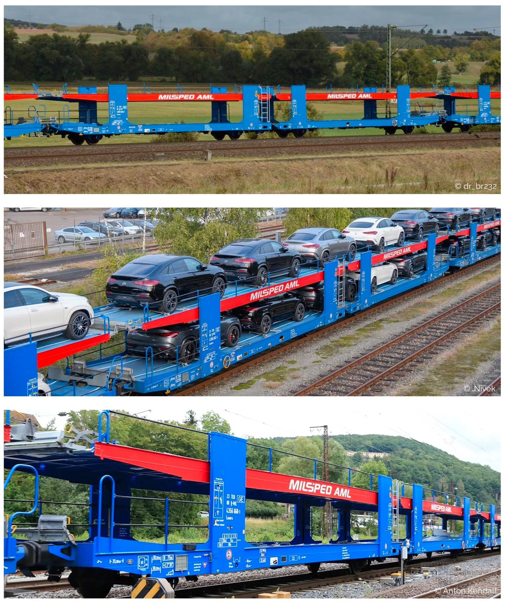 Sudexpress S356001 - Autotransportwagen Set MILSPED Ep.VI 3.tlg. Laaers H0/GL