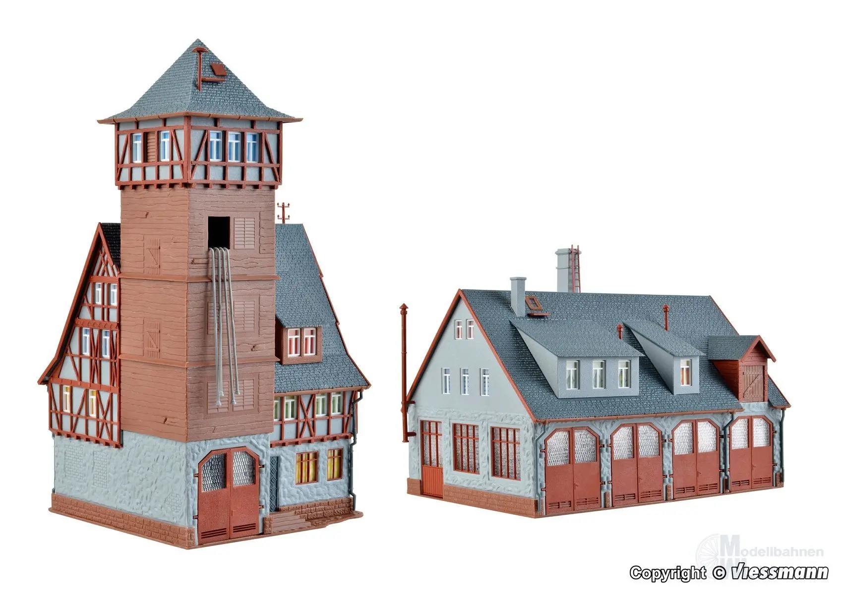 Vollmer 43767 - Feuerwehrstützpunkt fünfständig H0 1:87
