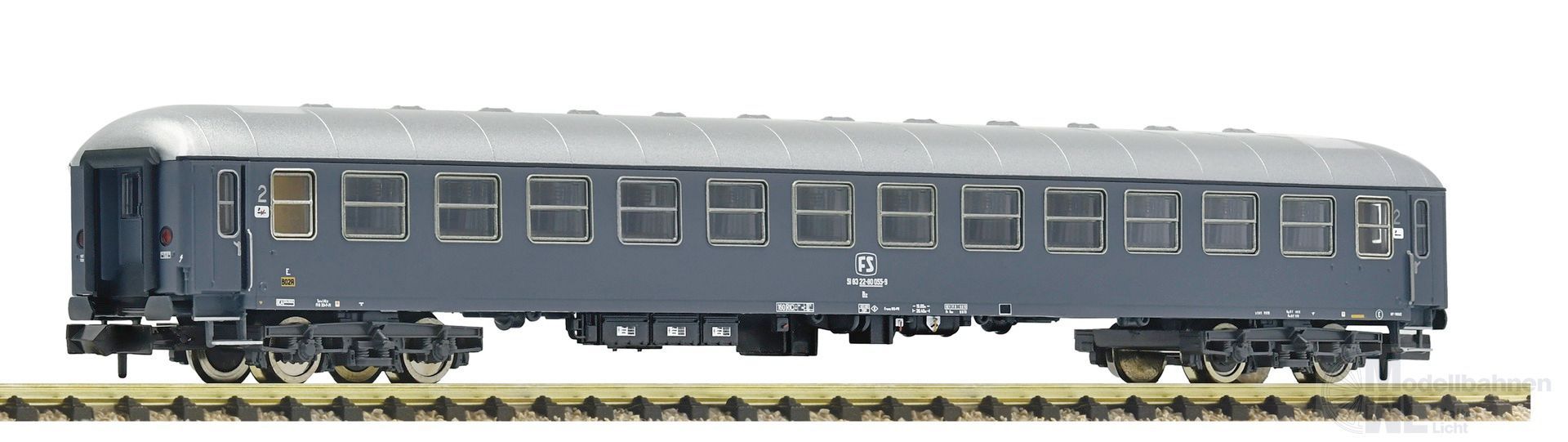Fleischmann 863962 - UIC-X Reisezugwagen FS Ep.IV 2.Kl. Grau N 1:160