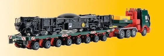 Kibri 13601 - Mercedes-Benz SK mit SCHEUERLE Plattformwagen und Unterteil Schienenkran H0 1:87