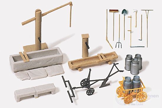Preiser 17600 - Ausstattungselemente für ländliche Höfe Bausatz H0 1:87