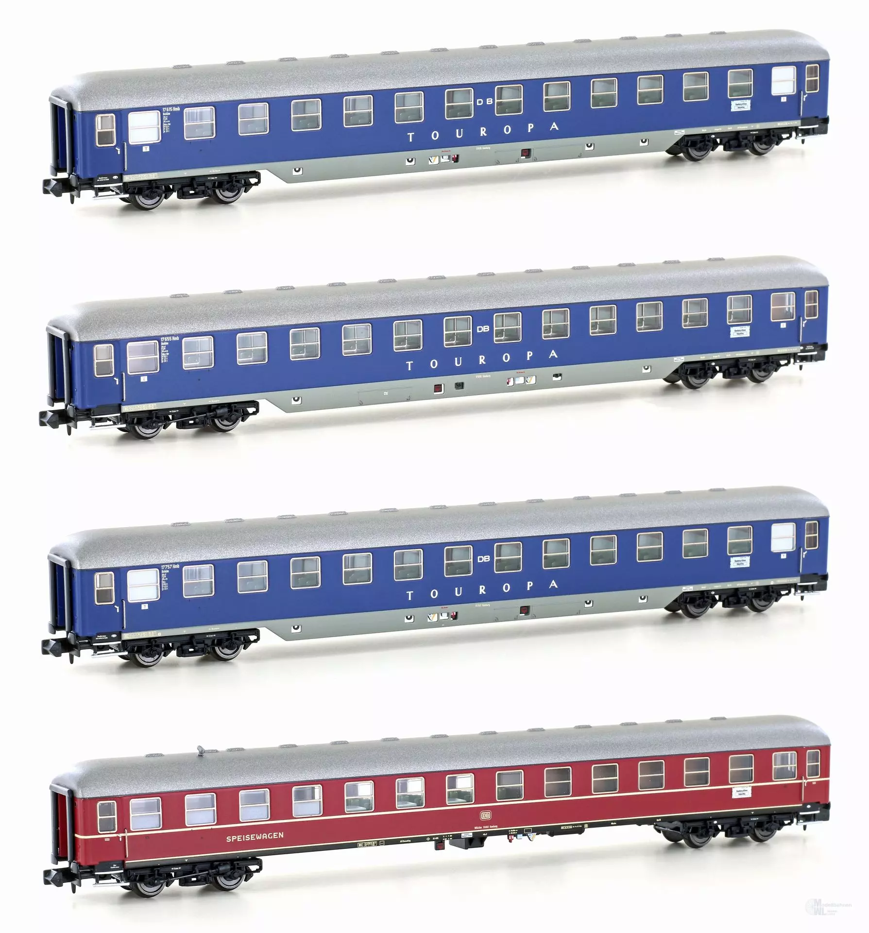 Hobbytrain 22201 - Touropa Set 2 DB Ep.III 4.tlg. N 1:160