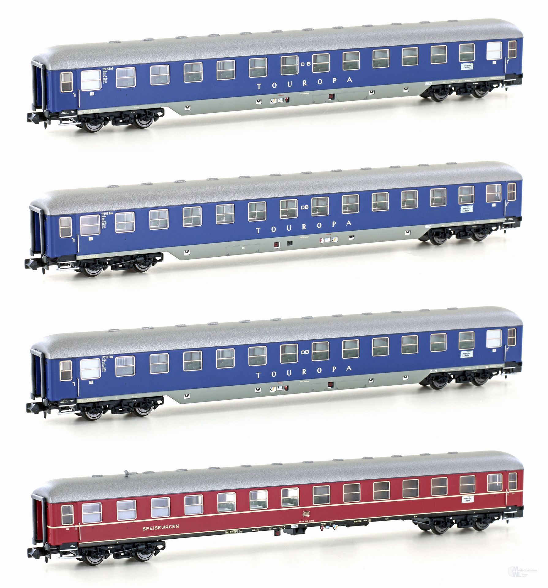 H22201-954x1024 Hobbytrain 22201 - Touropa Set 2 DB Ep.III 4.tlg. N 1:160