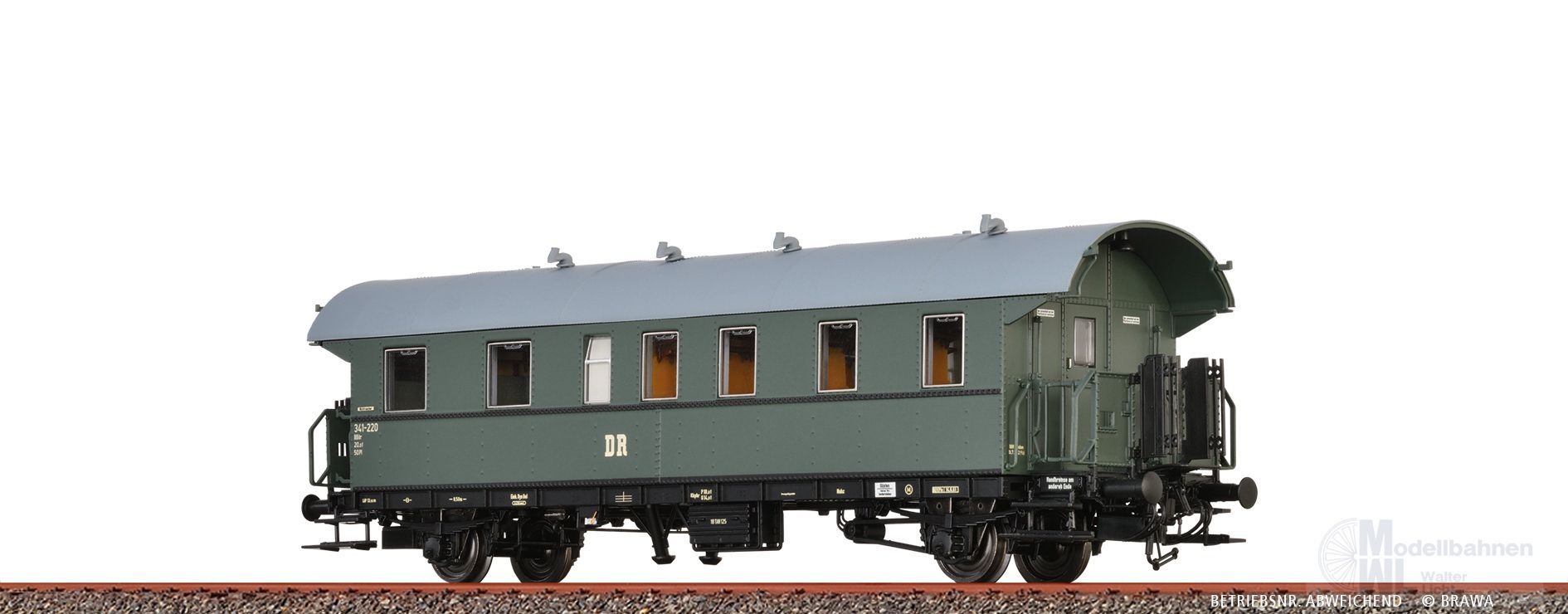 Brawa 46805 - Einheits-Durchgangswagen DR Ep.III Biptr H0/GL Brawa 46805 - Einheits-Durchgangswagen DR Ep.III Biptr H0/GL
