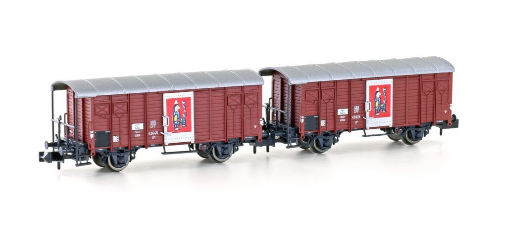 Hobbytrain 24257 - Güterwagen Set SBB Ep.III 2.tlg. Zirkus Knie N 1:160