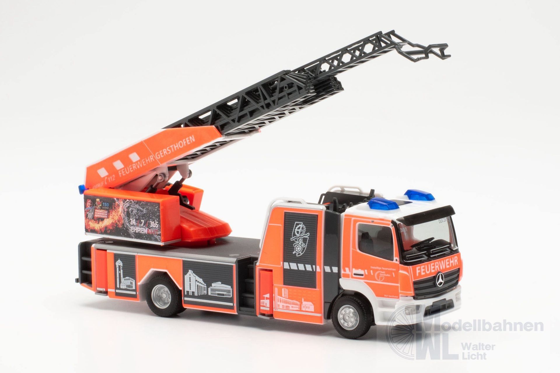 Herpa 097604 - Mercedes-Benz Atego Drehleiter Feuerwehr Gersthofen H0 1:87