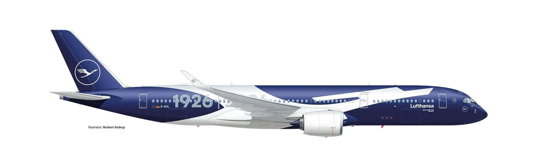 Herpa 614924 - Airbus A350-900 Lufthansa 100 Jahre 1:200