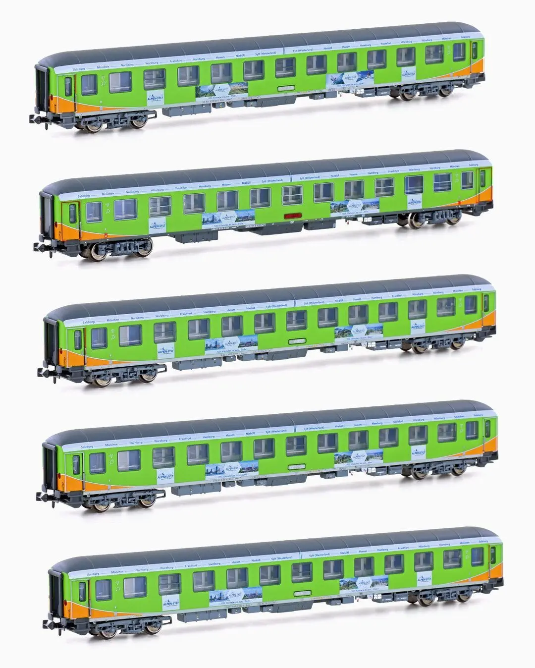 LS Models 96034 - Alpen-Sylt-Express Flixtrain Ep.VI 4x Bvcmz248.5 1x Bvxmbz249.1 5.tlg. H0/GL