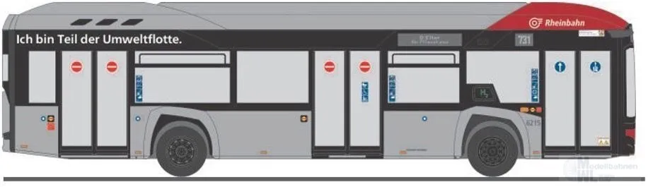 Rietze 77024 - Solaris Urbino 12´19 Hydrogen Rheinbahn Düsseldorf H0 1:87