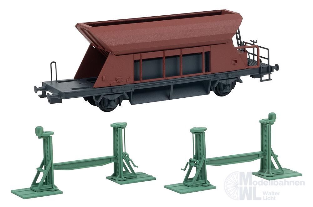 Faller 120323 - 2 Spindelhebeböcke mit aufgebcktem Waggon H0 1:87