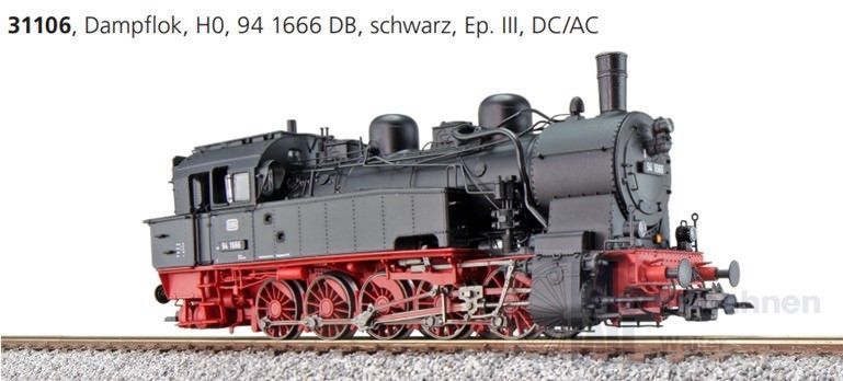 ESU 31106 - Dampflok BR 94 1966 DB Ep.III H0/GL/WS ESU 31106 - Dampflok BR 94 1966 DB Ep.III H0/GL/WS