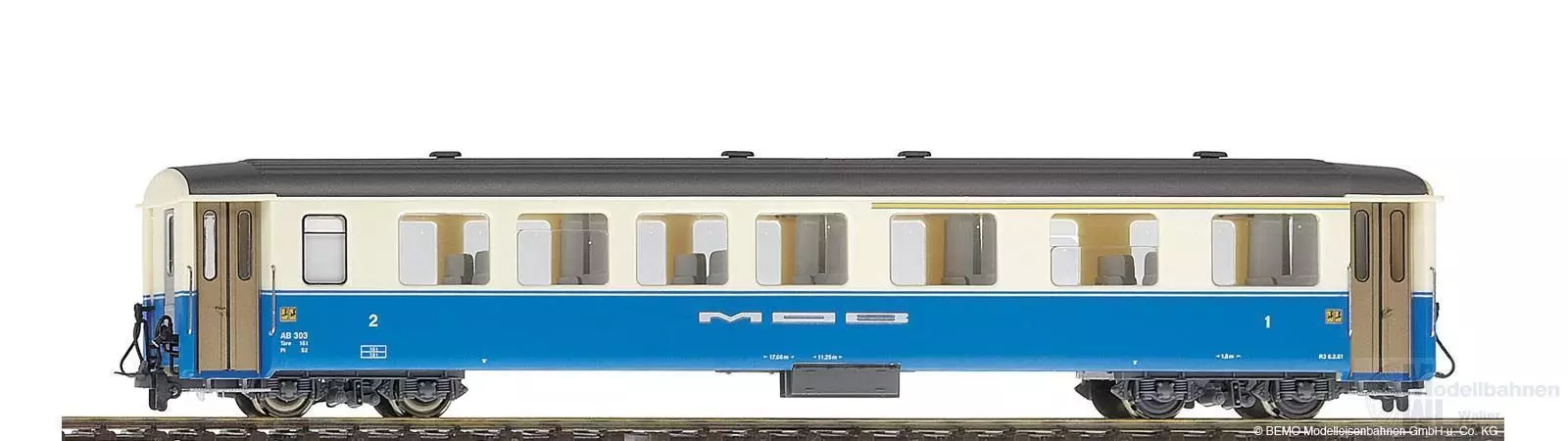 Bemo 3291312 - Leichtmetallwagen MOB Ep.III-V AB 302 H0m