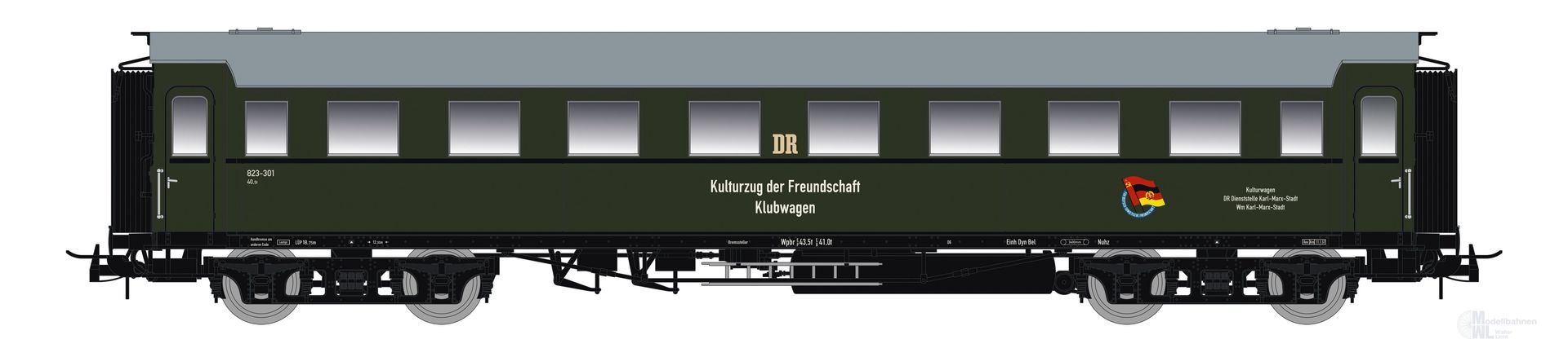 Saxonia Modellbau 87222 - Personenwagen DR Ep.III C4Ü Sa 07 Kulturzug Beleuchtung H0/GL