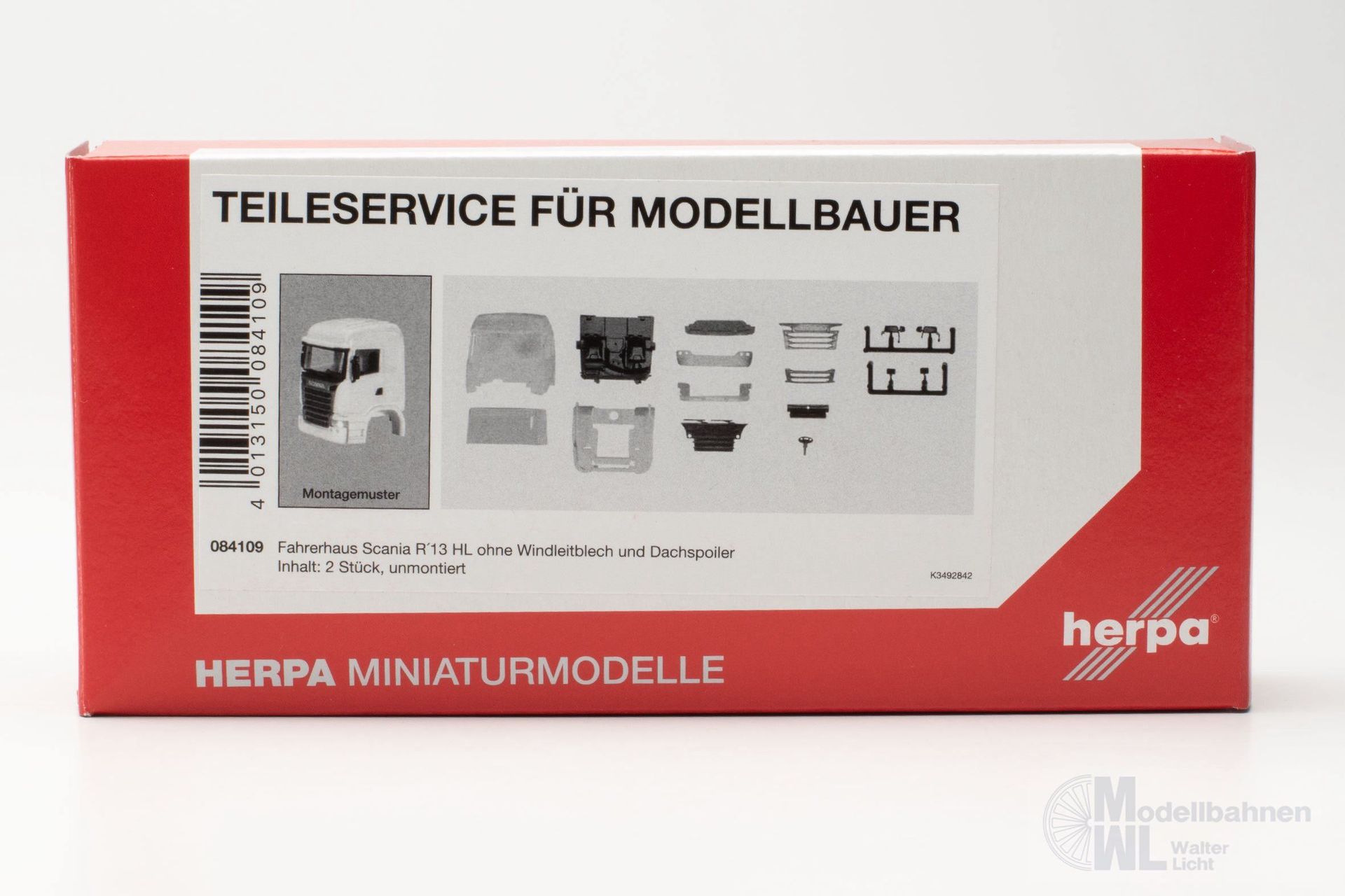 Herpa 084109 - Teileservice Fahrerhaus Scania R '13 HL ohne Windleitbleche H0 1:87