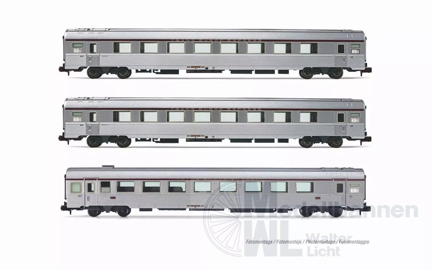 Arnold 4498 - Personenwagen Set SNCF Ep.IV TEE Jules Verne 3.tlg. N 1:160