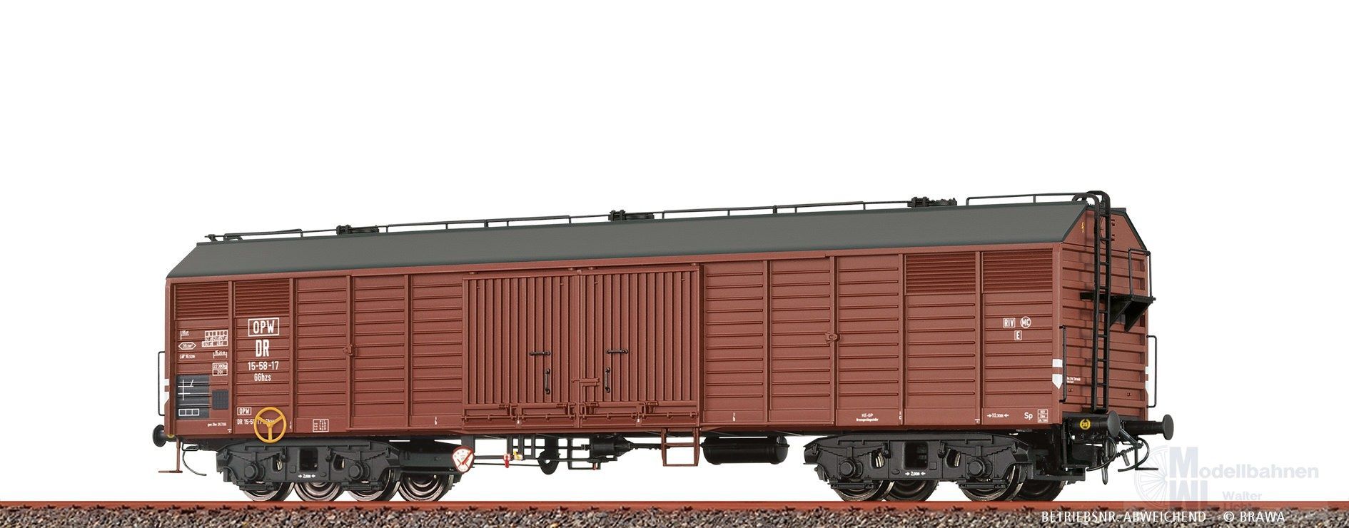 Brawa 50406 - Güterwagen ged. DR Ep.III GGhzs H0/GL